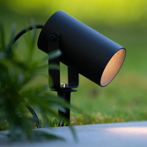 Lucide TAYLOR - Tuinspot - Ø 10 cm - 1xGU10 - IP65 - Zwart - sfeer 1